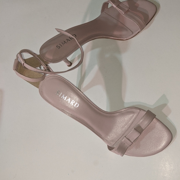 Pink ankle-strap, high-heel size 40 Simard sandals - Picture 2 of 5